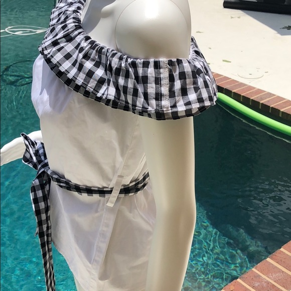 NWT After Market off the shoulder, tie waist, top - Picture 3 of 9